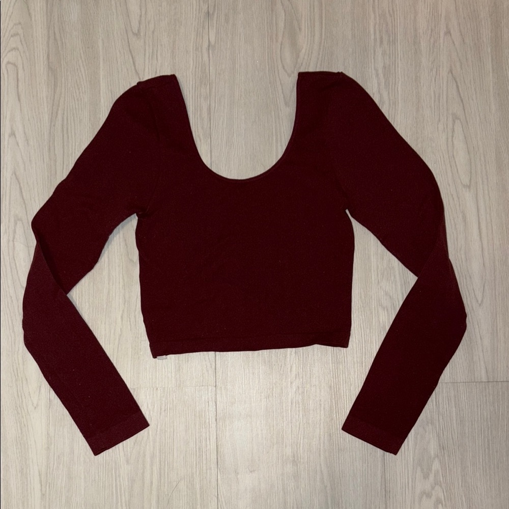 AEROPOSTALE Deep Red Long Sleeve Bodysuit